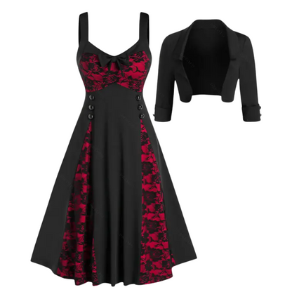 Rose™ | Vintage-Spitzenkleid mit Kurzer Jacke