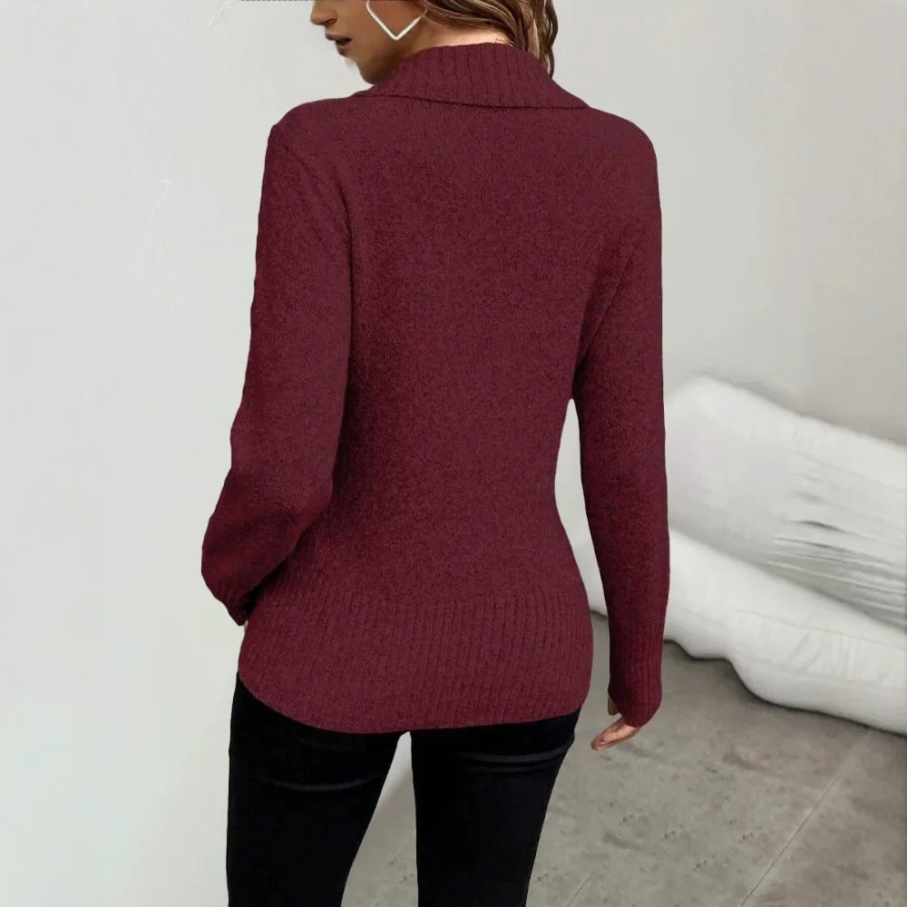 Vivienne™ | Langarm-Pullover mit Knopfdetail