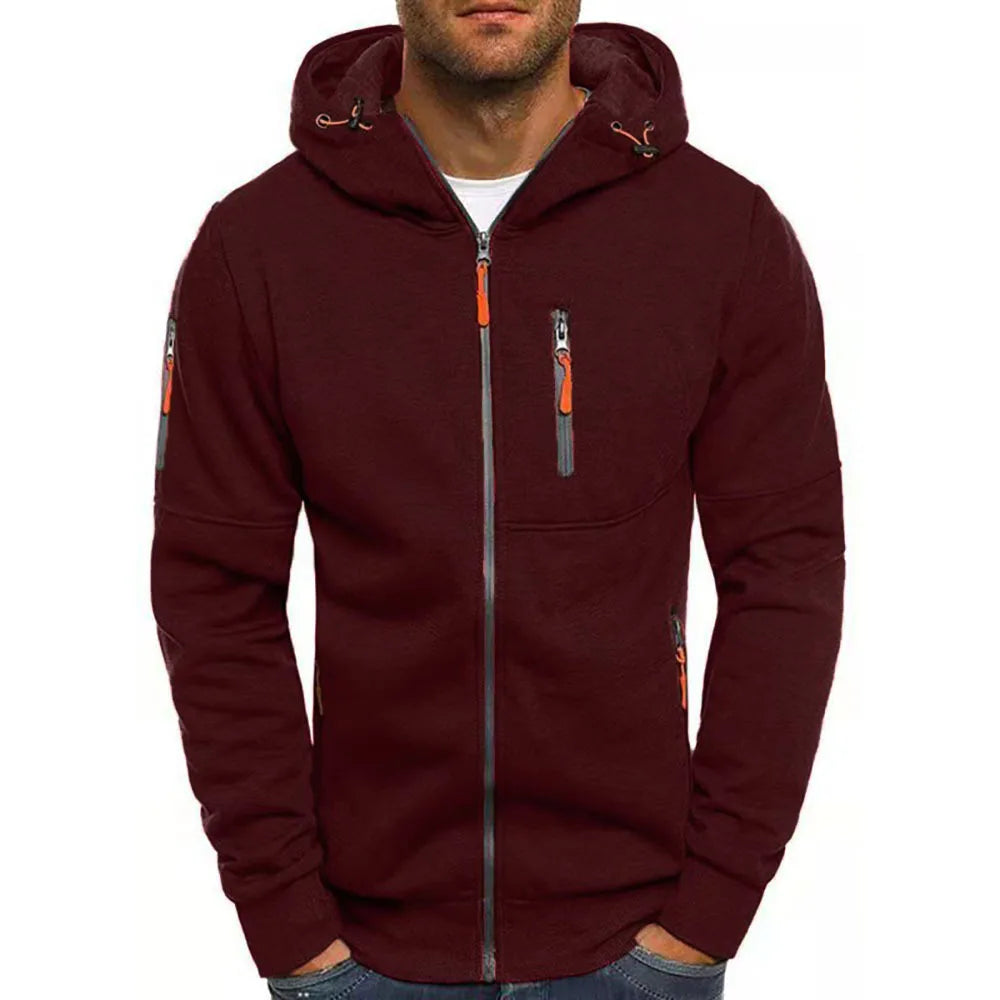 Owen™ | Einfarbiger Fleece-Kapuzenpullover mit Reißverschluss