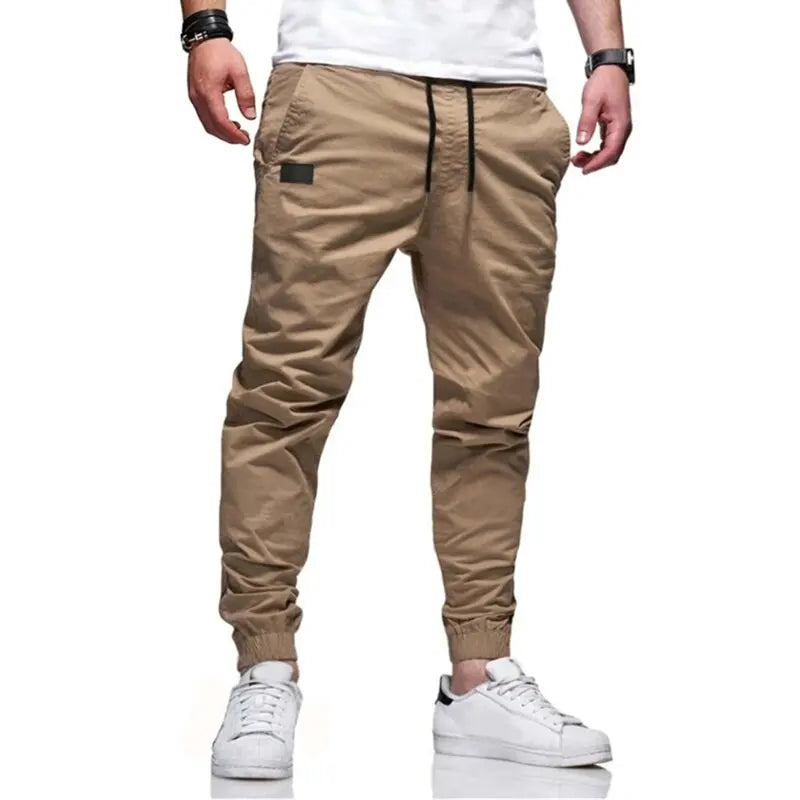 Carson™ | Einfarbige Twill-Jogginghose mit Kordelzug und elastischen Schrägtaschen