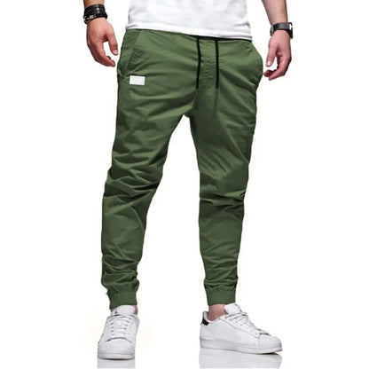 Carson™ | Einfarbige Twill-Jogginghose mit Kordelzug und elastischen Schrägtaschen